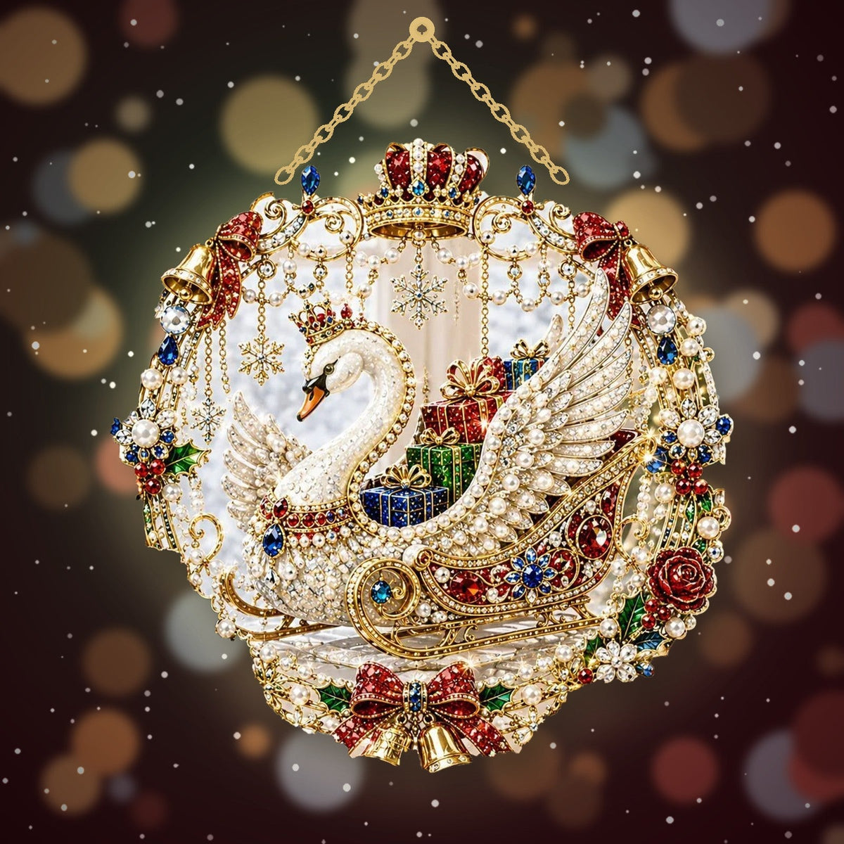 Swan Sled – Holiday Classics ornament
